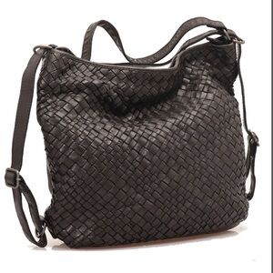 GIANNI CONTI Backpack Portability Women's Bag in Brown Braided Leather